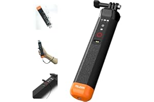 Telesin Poignée flottante Bluetooth pour GoPro Hero 13, caméras d'action 12/11/10, perche à selfie sous-marine avec télécommande Bluetooth intégrée pour GoPro Hero 13