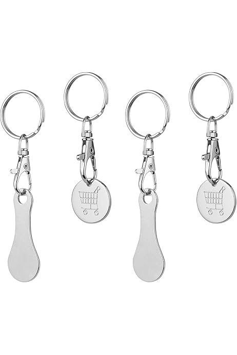 Portachiavi Per Carrello Spesa - 4 Pezzi In Metallo, Gettone Universale Per Supermercati - Foto 10