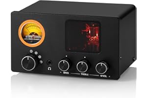 NOBSOUND ​Douk Audio Valve Tube Preamp: Headphone Amplifier with VU Meter, 4-Way RCA Selector Switch Box, Pre Amp with Tone Control for​ Receivers, Amplifiers, Speakers, 16-600Ω Headphones (TUBE-T5C)