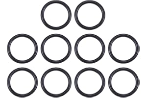 UHATa Fluorine Rubber O-Ring 15mm ID, 19mm OD, 2mm Width Gasket Round FKM O Rings Washer Sealing-Applications for Auto Plumbing Faucet Air Gas Repair-[Qty 10 Black]