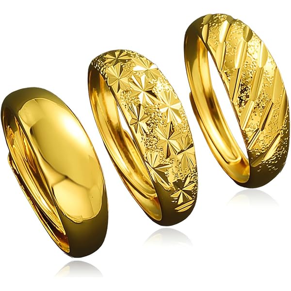 Set Anelli Uomo JeryWe Placcati Oro - Anelli Sigillo Regolabili Con Simboli Fortuna - Foto 13