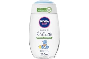 Nivea Baby Caring Oil Lot de 3 flacons d'huile hydratante intense sans parabens 200 ml