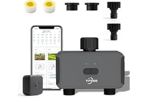 YIYEGO Bewässerungscomputer WLAN 2 Ausgänge 2,4 GHz, Smarte Automatische Bewässerungssystem mit App/Sprachsteuerung, WLAN Wasser Zeitschaltuhr für Garten Gewächshaus Landwirtschaft
