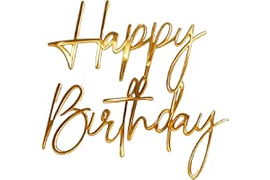 Guld Happy Birthday tårtdekoration, akryl siddekoration för kvinnor, flickor, män, pojkar (Stil 1)