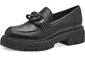 MARCO TOZZI Women's Vegan Loafer with Block Heel