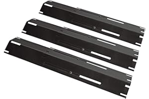 Unicook Barbecue Heat Plate, Heavy Duty Adjustable Porcelain Steel Heat Shield, Gas BBQ Replacement Parts, Length Extends from 29.8cm up to 53.3cm, 3 Pack