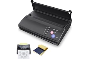 LIUMATE Stampante Stencil Tattoo Tatuaggio Trasferimento Transfer Machine con 20 Fogli Carta per Trasferimento, Stampante Tatuaggi Termiche Copier Machine Termica Tattoo Stencil Machine