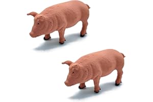 Acan Tradineur - Pack de 2 Figuras de Cerdo para belén - Fabricado en Durexina - Figuras Decorativas Divertidas para Nacimiento, Navidad, decoración Tradicional