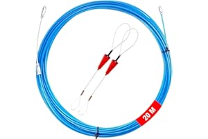 HUAMIRRA Sonda Elettricista 20 m, φ 3,6 mm Sonda Tiracavi, Corda in Poliestere con 2 Molle di Guida, Per Cavi, Fibre Ottiche, Telecomunicazioni, Elettricità Domestica, Cantieri