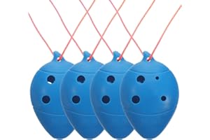STOBOK 4 ocarinas de 6 agujeros para niños, instrumento de plástico apto para principiantes, color azul, ideal para el aprendizaje temprano y ocasiones especiales