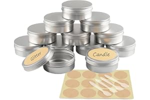 YANCAER 50 Pezzi Barattoli di alluminio 150ml Argento - D83mm x H34mm Scatola Rotonda in Alluminio con Tappo a Vite Contenitori in Metallo per Lozione Crema Maschera Mini Candela