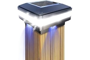 GEYUEYA Home Solar LED Post Lights Outdoor Garden IP65 Waterproof Square Black Landscape Solar Post Lights for Patio Fence Deck 4x4 5x5 6x6 inch Wooden Posts