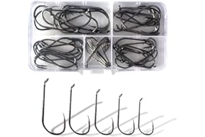 Dingbear 50-300 Pezzi Combinazione Di Acqua Salata D'acqua Dolce Militare In Acciaio Ad Alto Tenore Di Carbonio Ami Da Pesca Ami Da Pesca