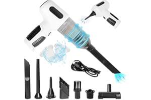 JIRMERP Jimerp 3 en 1 Aspirador de Mano, 9000PA Aspiradora de Mano Aspirador Coche Mini Aspiradora Portátil Recargable de Mano con 2 Filtros/Carga Tipo C para Coche, Cocina, Casa, Pelo de Mascotas