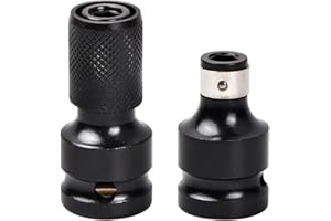 CATIME 2 Piezas Adaptador de Llave de Impacto de Vaso, Juego de Adaptadores de Broca de Mandril Convertidor 1/2 Cuadrado a 1/4 Hexagonal y Reductores Accesorios para Carraca Destornillador (A)