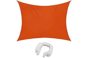 jarolift Sonnensegel Rechteckig, Wasserdicht, Sonnenschutz Sichtschutz für Terrasse Garten Balkon, Polyestergewebe 400 x 200 cm, Orange