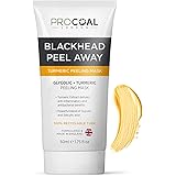 Blackhead Remover Mask, Glycolic, Turmeric Peel Off Face Masks by Procoal – Fights Blackheads, Pollutants & Free Radicals, No