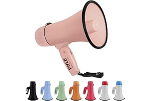 Pyle megafono, Altavoz, Portatil, 20V, Volumen Ajustable, Sirena, Compacto, Ideal para anuncios, Eventos, Deportes y mas