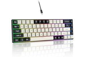 SHANGZHAOYUAN Gaming Keyboard Mechanical RGB Backlit Wired, 60% Ultra-Compact Hot Swappable Red Switch, 68 Keys Anti-Ghosting Mini Keyboard for PC Gamer Typist, US Layout