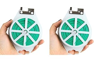 2 Stück NorthPada Drahtbinder-Kabel mit Gewindeschneider, insgesamt 200 m für Gartenblumen, Lianas, Kletterpflanzen, Kabelorganisation für Ihren Haushalt und Büro