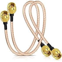 Câble Coaxial SMA Mâle à SMA Mâle RG402 50 Ohm - 2x1m Faible Perte - Pour Radio, WiFi, GPS, Antennes - Câble RF Cuivre Qualité - 6