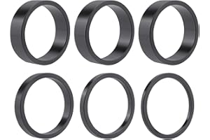 Desenda 6 PCS Headset Spacers 1 1/8" Aluminum Alloy Bike Headset Spacers for MTB BMX Road Bikes 2mm 3mm 5mm 10mm (Black)