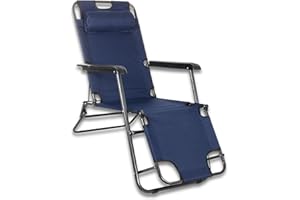 SPRINGOS Chaise Longue de Taille Moyenne avec Appui-tête et accoudoirs 60 x 120 x 85 cm