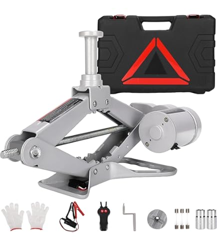 Electric Car Jack, 3 Tons /6600 Lbs Scissor Jack, 12V Electric Automatic Jack With Double Saddles And Remote Control, Portable Car Jack For