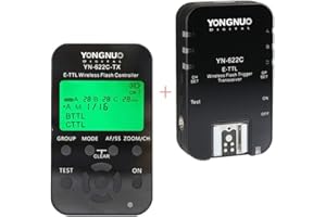 Yongnuo YN622C-KIT sans fil i-TTL Trigger Kit avec écran LED pour les appareils photo Canon, comprend contrôleur YN622C-TX et YN622C Transceiver + WINGONEER Diffuseur de Flash