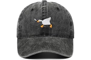 Generisk PHITALO Vintage Baseball Cap, gås med knivbroderi, svart, justerbar 56–58 cm, 100 % bomull