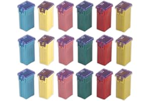 GUUZI 18 pièces 12V-24V Kit de Fusibles d'assortiment en Forme de Boîte Jcase pour Automobile (20A/25A/30A/40A/50A/60A, Chacun 3 pièces) Compatible pour Les Camionnettes, Les Voitures