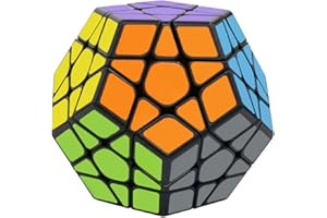 Coolzon Zauberwürfel Megaminx Speed Cube, Dodekaeder Magic Puzzle Cube Zauber Würfel PVC Aufkleber für Kinder und Erwachsene, Schwarz