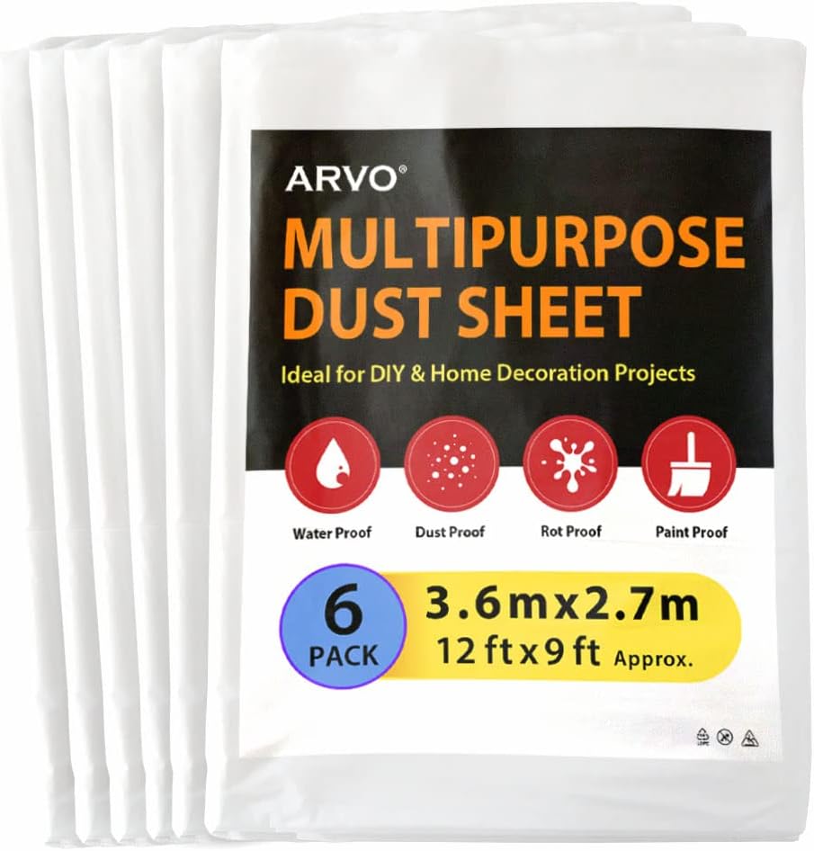 Bilan des Avis Consommateurs Vérifiés sur ARVO 6 Pack Extra Large Plastic Dust Sheets f