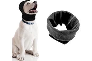 MEHRLIEBEN Dog Snood Dog Neck and Ears Warmer, Dog Ear Muffs Noise Protection, No Flap Ear Wraps Warm Winter Pet Knit Snood Headwear Ear Protectors for Dogs Cats Pets at Noise Place (Small, Black)