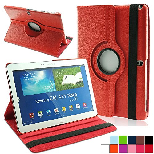 COOVY® 360° ROTATION COVER FÜR SAMSUNG GALAXY NOTE 10.1 EDTION 2014 SM-P6000 SM-P6010 SM-P6050 SM-P600 SM-P601 SM-P605 SMART HÜLLE TASCHE ETUI CASE SCHUTZ STÄNDER Farbe rot