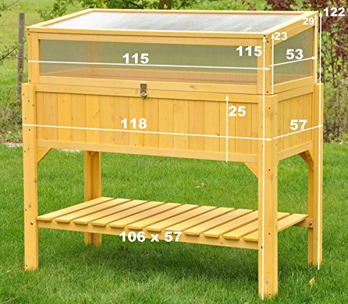 nanook „Teresa“ – Hochbeet und Frühbeet in Einem – mit Abdeckung – 118 x 57 x 122 cm – Holz, Polycarbonat - 4
