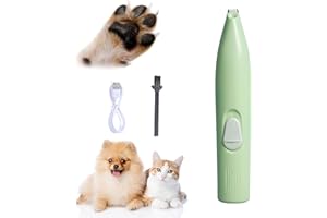 KQLHLHDYZ Taglierina per zampe di cane per toelettatura ricaricabile per animali domestici con luce LED a basso rumore per animali domestici zampe occhi orecchie faccia groppa
