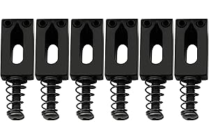 Musiclily 10,5mm Guitare Pontets Chevalet Tremolo Saddles pour Guitare Electrique Style Fender Strat Tele, Noir (Lot de 6)
