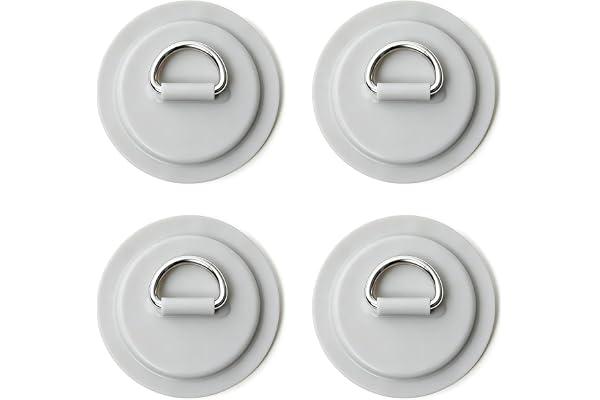 equlup 4 st D-ringlappar, 8 cm/3,1 tum diameter rostfritt stål D-ring cirkulär lapp för PVC, uppblåsbar båt, surfbräda, kajak, kanot, stående paddleboard