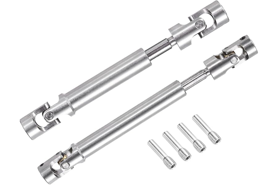 sourcing map 2Pcs 1/10 RC Drive Shaft CVD Drive Shafts Metal Universal Replacement Upgrade Parts for 1/10 RC SCX10 90046,94-125mm,117-168mm