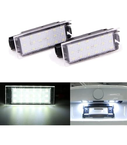 Eclairage Plaque Immatriculation Lot De 2 Feux LED Pour Plaque D'immatriculation Clio Espace Koleos Laguna Master Megane Trafic Twingo Vel Satis Wind Blanc Kangoo 2