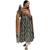 Alvami Women's Anarkali Kurta and Pant Set with Dupatta