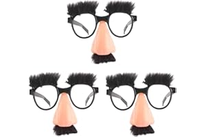 XINLIE Halloween Disguise Glasses Halloween Big Nose Glasses Disguise Glasses Funny Disguise Glasses Funny Nose Funny Glasses Eyebrows and Mustache for Halloween Party Decoration Adult 3 Pieces (Black)