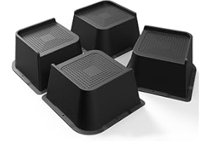 MXMZHXU Möbelerhöhung 7 cm, L-Form Betterhöhung, Heavy Duty Unterstützung bis 6000lbs, Übergroße Bett Lifts für Bett, Couches, Tische, Sofa, Schreibtische (Schwarz, 7cm-4Stück)