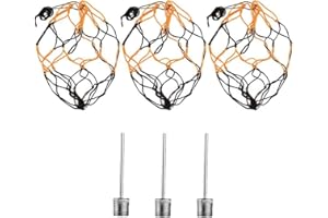 MenYiYDS-3 redes de pelota, bolsa de malla de nailon, voleibol, baloncesto, fútbol, ​bolsa de deporte, bolsa de malla de almacenamiento, red de transporte de pelota, con 6 agujas de bomba de pelota
