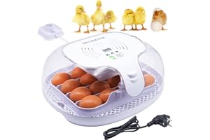 MUYIRTED Inkubator Hühner 16 Eier Brutautomat Vollautomatisch, Automatischem Eierwenden, Geflügelei-inkubator Mit Eierlicht Und Led-anzeige