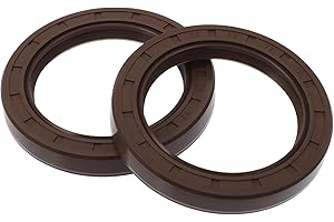 VekAuto Universal Oil Seal TC Double Lip W Steel Spring Seal Ring Rotary Shaft Seal 52x72x10mm High Pressure FKM Rubber Brown 2 Pcs
