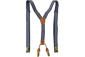 HISUNBEN Bretelles Homme Réglable 3 Clips, Bretelles 2.5 cm de Large en Y pour Hommes/Enfants, Couleur Unie Mens Bretelle Noeud Papillon Set