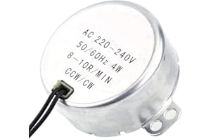 FAFEICY Synchronous Motor 1 Piece 220-240 V AC Synchronous Motor Gear Motor 4 W CW/CCW for Heating Crafts Lamps Lighting (8-10RPM)