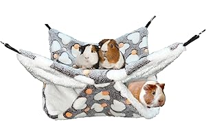 AIMICOCA Small Pet Cage Hammock, Double-Layer Guinea Pig Rat Hammock Guinea Pig Hamster Ferret Hanging Hammock Toys Bed for Small Animals Chinchilla Parrot Sugar Glider Ferret Squirrel Playing